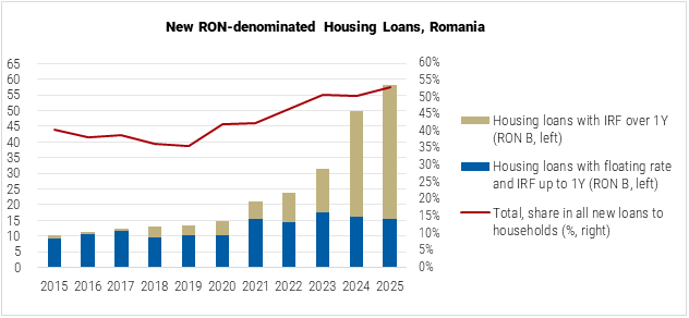 Romania New RON-Denominated Housing Loans graph